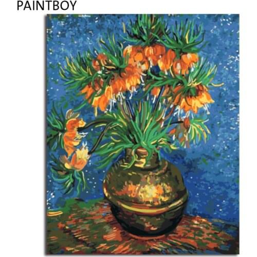 PAINTBOY Framed Pictures DIY Digital Oil Painting By Numbers Flowers Home Decor For Living Room Coloring By Numbers