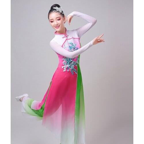 Chinese folk dance peacock costumes classical fan stage wear national dance clothes ancient national dance of China TA2286