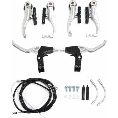 2 Pairs Complete Mtb Alloy Bicycle Mountain Bike V Brake set And And Cable (Front + Rear) Set Brake Sensitivity