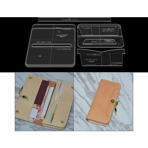 Handmade leather goods DIY Long wallet version drawing acrylic template pattern