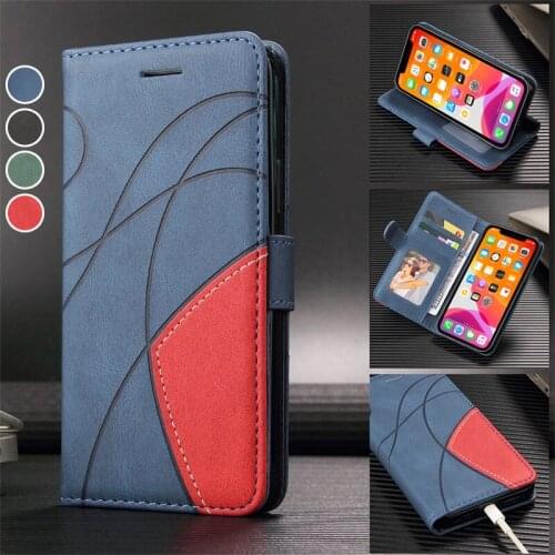 Retro Leather Flip Two-color Stitching Magnetic Case For iPhone 12 11 Pro Max Wallet Cover For iPhone X XR XS Max Phone Coque