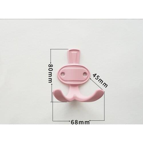 Zinc Alloy Key Hooks Wall Hanging Backpack Hat Hook Pink Sundries Storage Finishing Rack Children Home Decoration Hook