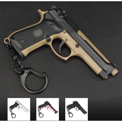 M92 1:4 Model Key Rings Tactical Pistol BERETTA 92 Shape Decorative Plastic Key Chain Holder Movable Lever and Magazine
