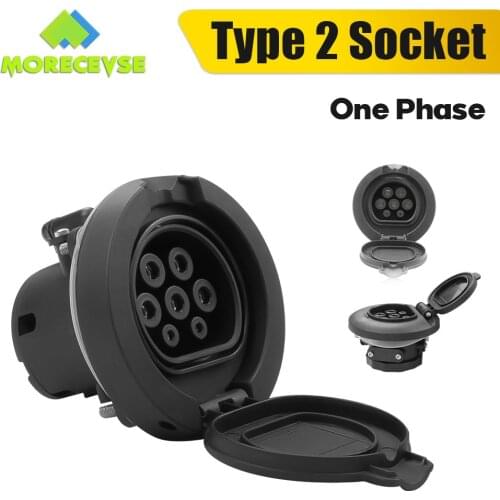 Morec IEC 62196-2 32A 3 Phase AC EV Charging Socket Type 2 connector 4 Point Fixed