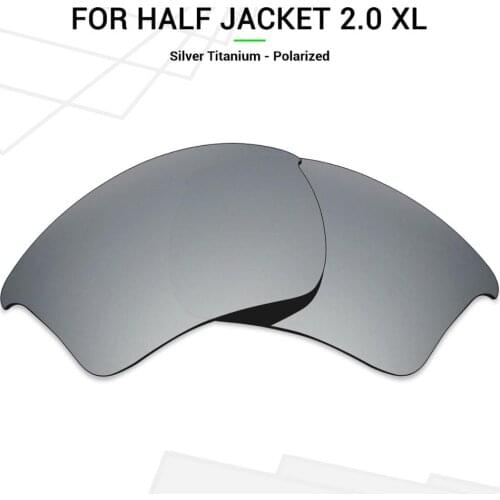 Mryok POLARIZED Replacement Lenses for Oakley Half Jacket 2.0 XL Sunglasses Silver Titanium