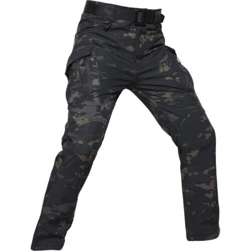 2020 Men outdoor Hiking camping Soft Shell Tactical Camouflage Pants Waterproof Military Cargo Fleece Pants Winter Warm Trousers