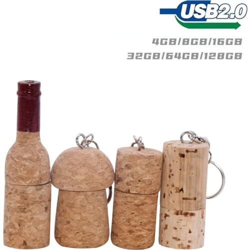 Soft cork USB flash drive wood bottle plug pen drive 4GB 8GB 16GB 32GB 64GB usb2.0 memory stick U disck as friend gift