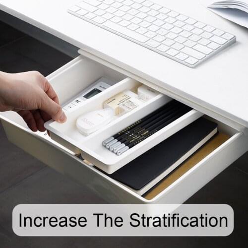 Punch-free Desk Storage Box Drawer Type Cosmetic Storage Sundries Stationery Holder Under Table Pen Holder Drawer