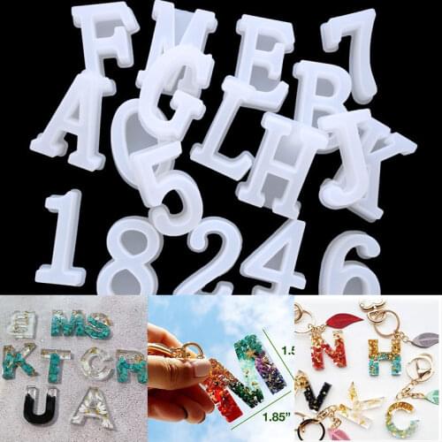 NOT AS LONG DIY Crystal Epoxy Silicone Mold English Letter Single Pinyin Pendant Keychain Resin Creative Handmade Jewelry