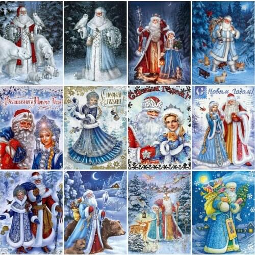 New Product 5D Diamant Schilderij Kerstman Kruissteek Diamant Borduurwerk Cartoon Foto Van Steentjes Winter Handgemaakte Cadeau