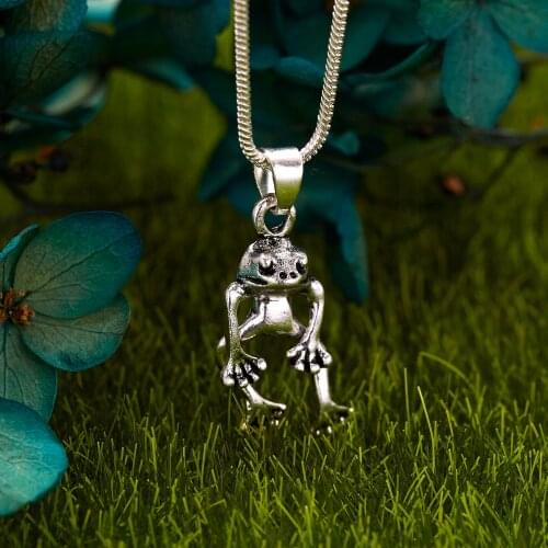 Vintage Trendy Female Men Frog Necklace Women Pendant Clavicle Chain Kids Collier Metal Jewelry Party Daily Accessories Gifts