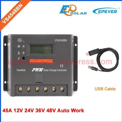 EPEVER ViewStar Series Solar Controller portable power regulator PWM system VS4548BN with USB cable connect with PC communicatio