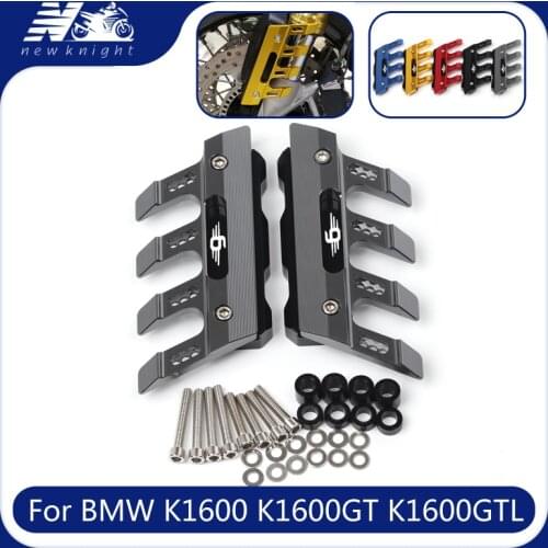 With Logo For BMW K1600B K1600GT K1600GTL Motorcycle CNC Aluminum Front Mudguard Anti-Drop Slider Protector Cover Accessories