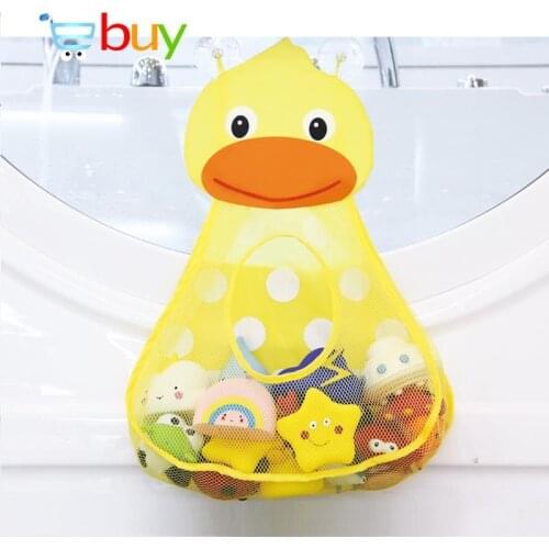 Bathroom Storage Mesh Bag for Baby Bath Toys Cartoon Animal Shapes Shower Beach Storage Basket with Suction Cup Waterproof Cloth
