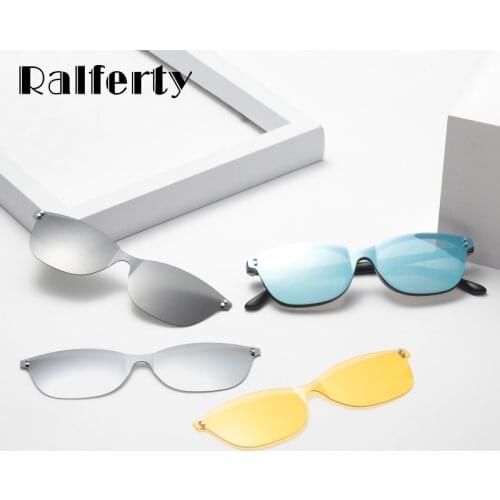 Ralferty One-piece Polarized Magnet Sunglasses Men Women Ultra Light Sun Glasses Clip On Glasses Optic Myopia Frames
