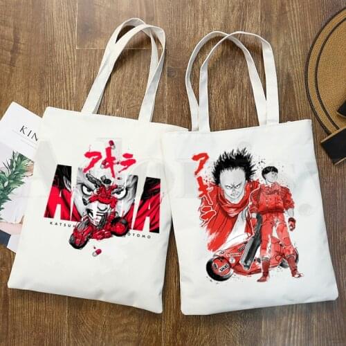 Akira Shotaro Kaneda Biker The Capsule Japan Anime Graphic Cartoon Print Shopping Bags Girls Fashion Casual Pacakge Hand Bag