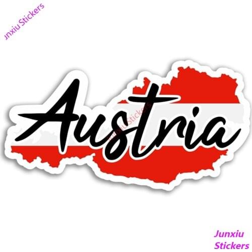 Austria Map Vinyl Car Stickers and Decals - Flag Travel Sticker Laptop LuggageDecal Car Window Bumper Car Accessories KK10*10cm