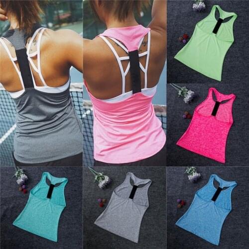 Womens Plain Color Tank Top Vest Girls Sleeveless Yoga GYM Sports Shirts XS-XL
