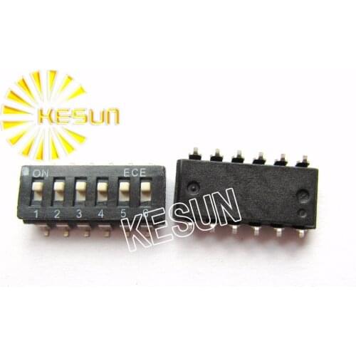100% Original EAD106 6P 2.54mm Black SMD DIP Switch EAD106EZ x 100PCS