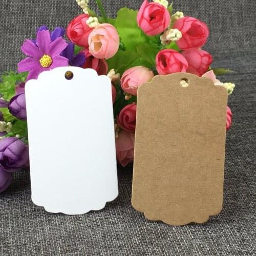 200Pcs DIY Blank price Hang tag Kraft Gift Brown Kraft Paper Tags Label Luggage Wedding 8.5x5cm