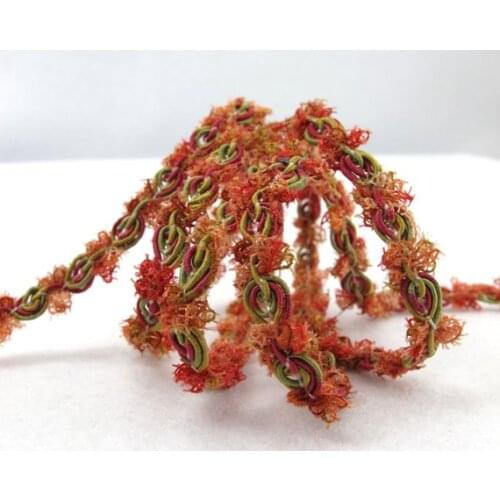 5 Colors|2 Yards Rosette Trim|Furry|Roses Rococo|Ribbon Work|passementerie|Garland Trim|Woven|Mohair Trim|Sewing Supplies