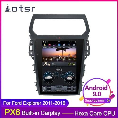 Android 9.0 Tesla style Car GPS Navigation For Ford Explorer 2011-2016 Stereo Tape Recorder Head Unit Multimedia Player Radio