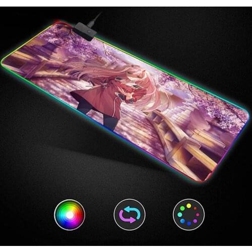 Darling In the Franxx 40x90cm Gaming Large Mousepad RGB Computer Mouse Pad Gamer Mause Pad LED Backlit Mat Keyboard Desk Mat