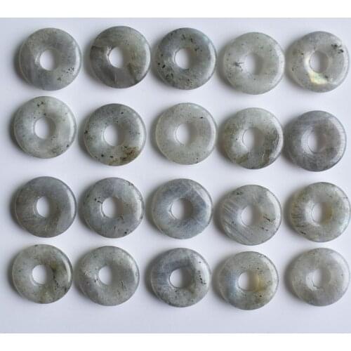 Good quality natural ShimmerStone gogo donut charms pendants beads 18mm for jewelry making Wholesale 20pcs/lot free shipping