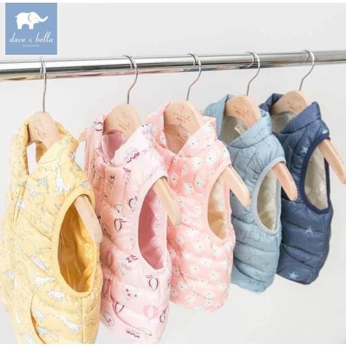 DB6447 dave bella autumn winter infant baby girls boys fashion white duck down coats kids toddler sleeveless fine feathers vest