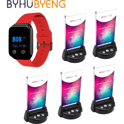 BYHUBYENG Watch Pager Menu Holder Electronic Call Button For Restaurant Catering Equipment Shop Wireless Waiter Calling System