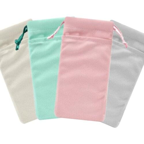 Flannelette Mobile Power Accessories Double Port Pouch for USB Charger Cable Power Bank Camera Headphones Protective Cover