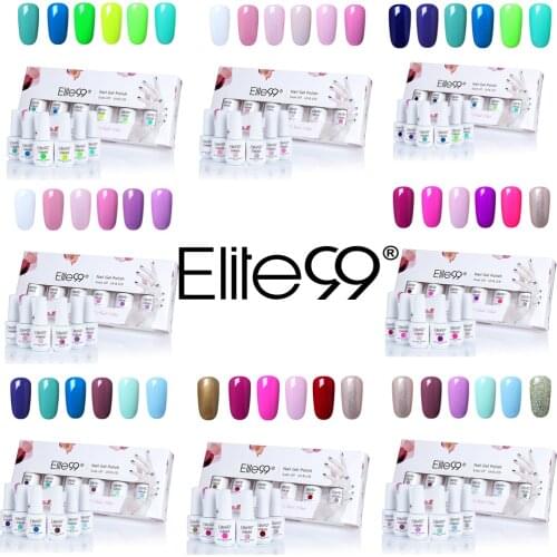 Elite99 8ml Soak Off Gel Nail Polish Gorgeous Color 6pieces/lot Gel Varnish With a Gift Box Nail Art Manicure Gel Polish Nails