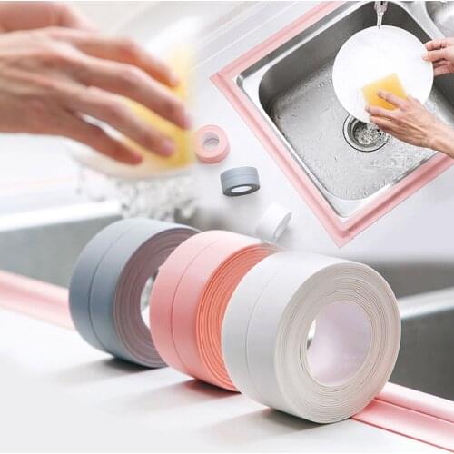 Caulk Tape Strip Bathroom Shower Sink Bath Waterproof Self adhesive Sealing Strip Tape for Kitchen Bathtub Toilet Wall Sticker