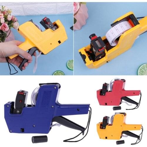 Hot MX-5500 8 Digits Price Tag Gun Labeler Labeller Stickers Label Paper +2 Ink Roll Manual Pricing Machine Random Color