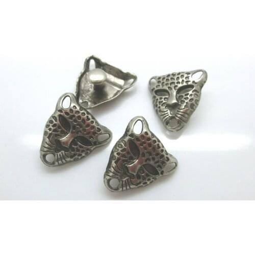 Free shipping -20 Sets Silver Tone Leopard Head Rivet Studs Spots 2.2x2.2cm 7x3.5mm Bag Leather Clothes J1249