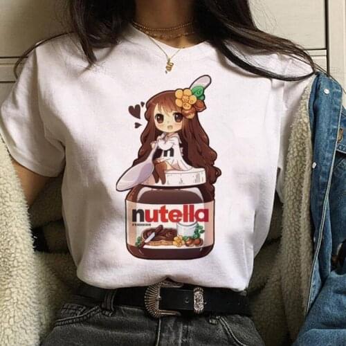 Hot Kawaii Cartoon Cute Nutella Mother Kids Family Clothes Childrens T-shirt Graphic Tops Female Tee Summer Women T-shirts