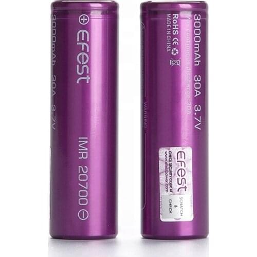 Hotsale Efest 20700 3000mah 3.7V 30A Battery 20700 Battery Solar Battery