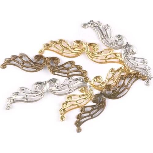 10Pcs 3 Colors Metal Connectors Crafts Flower Filigree Wraps Embellishments For Diy Scrapbooking Home Decor Accessories YK0743