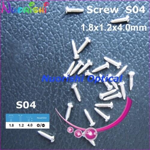 S04 1.8X1.2X4.0mm Sharp Tail 10000pcs Eyewear Eyegalss Glasses Repairing Mini Screw With Sharp Tail Head - + Type Free Shipping