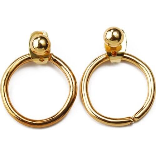 Fashion Small Round Metal Drop Earrings For Women Simple Punk Gold Silver Color Dangle Earrings Fashion Jewelry GiftS Brincos