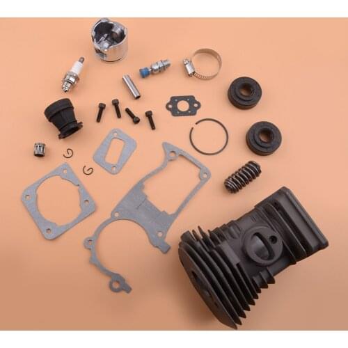 44mm New Cylinder Piston Kit Intake Gaskets Replacement fit for Husqvarna 340 345 350 Chainsaw Engine Motor