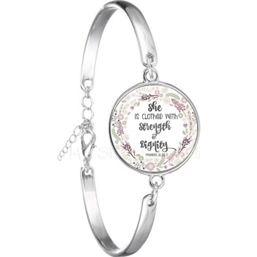 New Trendy Bible Verse Bracelet Art Picture 18mm Glass Dome Charms Bracelets Scripture Quote Jewelry Christian Gifts For Kids