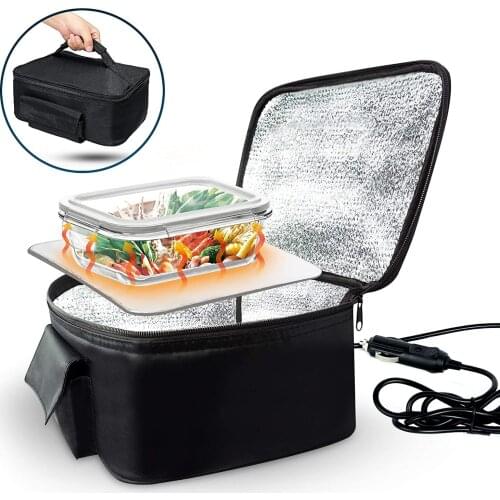 Portable Food Warmer Bag ,12V Personal Car Electric Lunch Warmer Food Cooking Reheating Lunch Bag for Work Druck/Picnic/Camping
