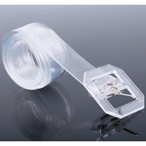 Fashion Transparent Women Belt Clear Square Pin Buckle Wide Waist Bands Ladies Waistband Invisible Punk Waist Belt