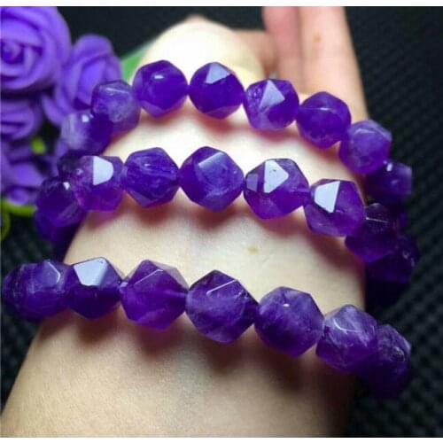 Certified Natural Amethyst Quartz Crystal Beads One Bracelet AAA 10mm DROP SHIPPING