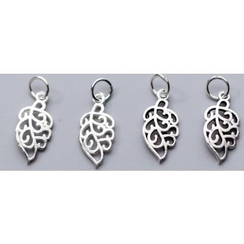 925 Sterling Silver Pretty Hollow Out Leaf Charms DIY European Jewelry Making Supplier Handmade Bracelet Drop Silver Pendant
