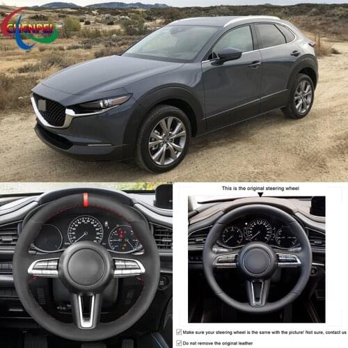DIYHand-stitched Non-Slip Durable Steering Wheel Cover For Mazda CX-30 Mazda 3 Axela 2019-2020 Car Interior Decoration