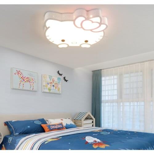 Childrens room lamp simple modern cartoon bedroom lamp princess boy girl girl kitty cat LED ceiling lamp