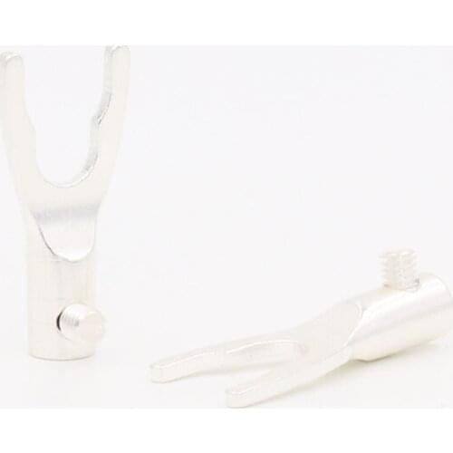 High Performance Silver Plated Pure Red Copper Y spade plug