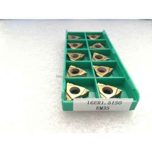 10pcs 16ER1.5ISO Indexable Tungsten Carbide Threading Lathe Inserts for Threaded Lathe Holder